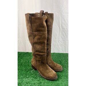 Lucky Brand Hybiscus Wide Calf Riding Boots SZ 6.5 in Dark Brown Pull On